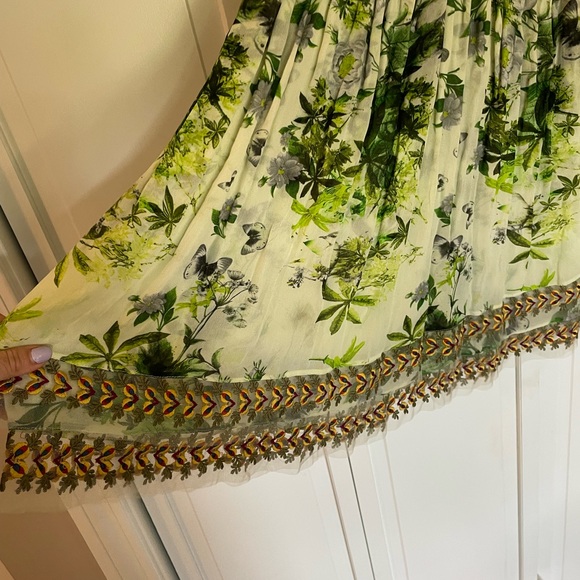 Anthropologie Varun Bahl Green Embroidered Dress - Picture 6 of 13